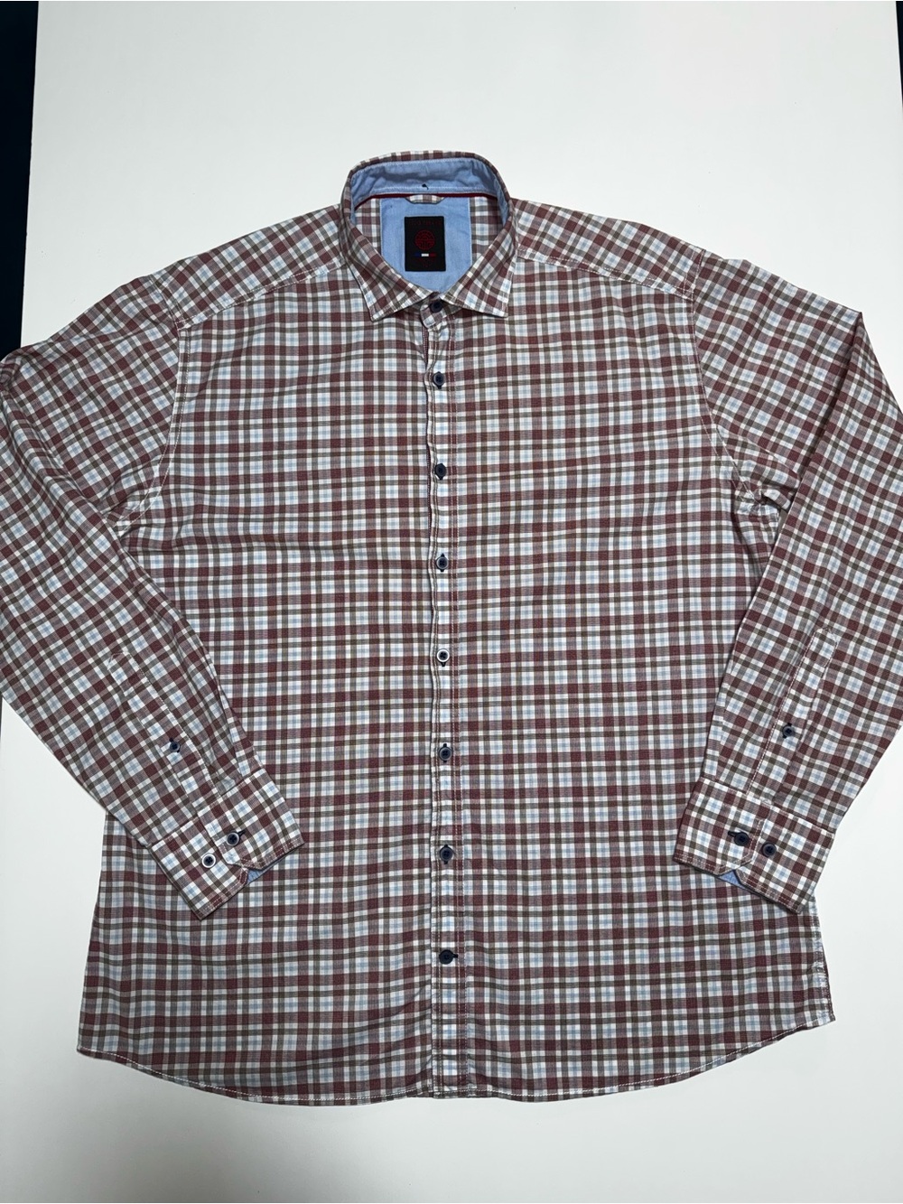 Louis Feraud Men’s Plaid Shirt XL Runs Small Fit L
